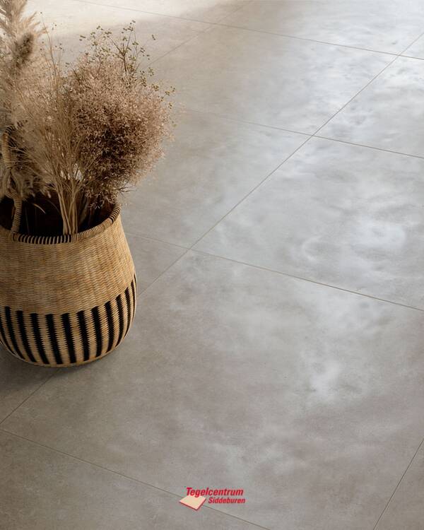 Groots effect met betonlook tegels