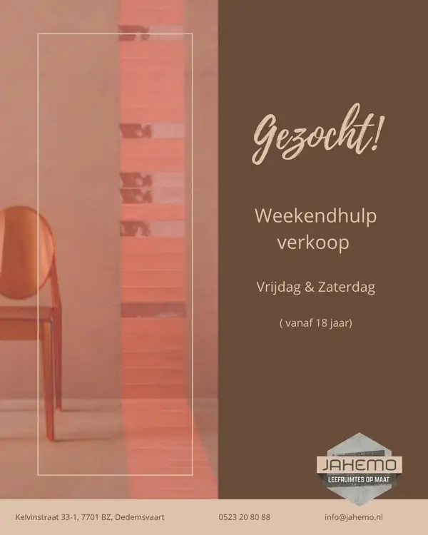 Enthousiaste Weekendhulp Gezocht bij Jahemo