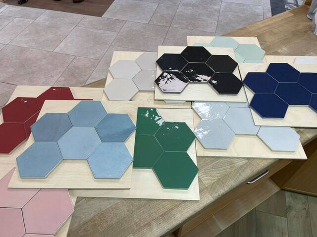 Hexagonale kleuren tegels